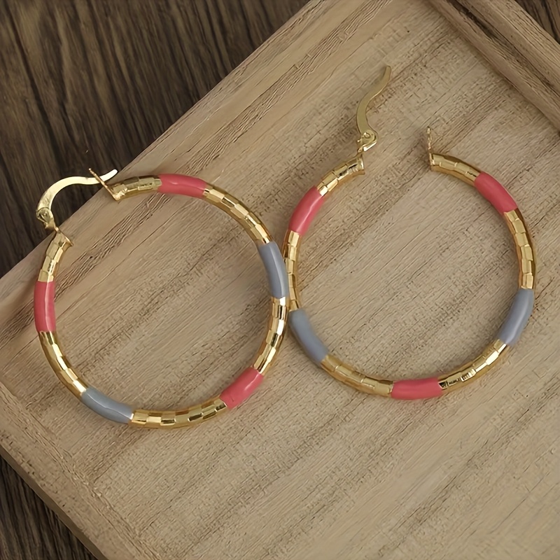 Stylish Geometric Square Colored Earrings
